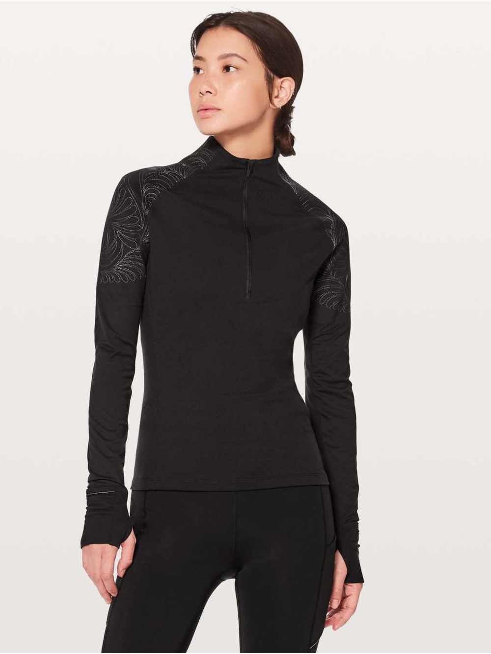 lululemon athletica Black Long-Sleeve Half-Zip Top